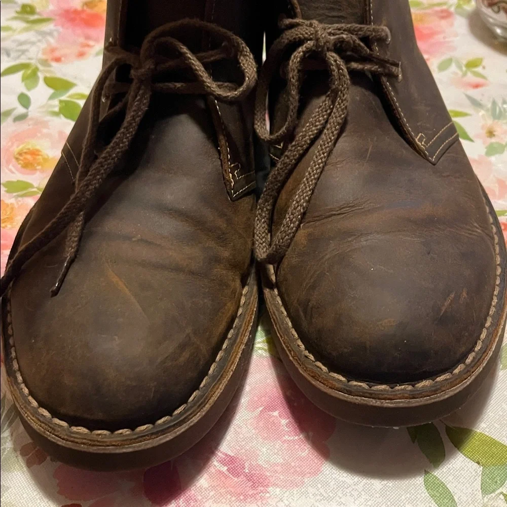 Clarks Desert Bushacre 2 Chukka Boot Brown Beeswax Leather Men's US 9.5